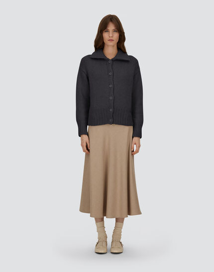 CARDIGAN IN BLOWN ALPACA WOOL Black