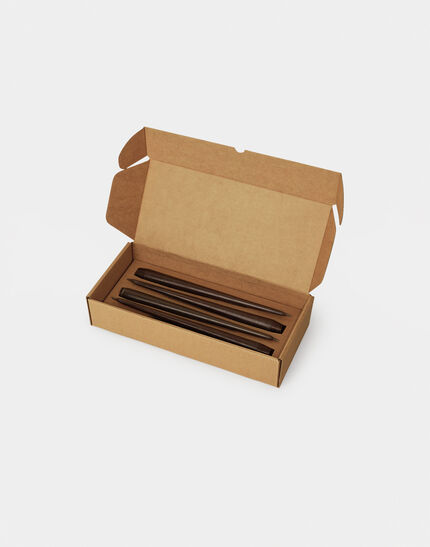 HERNO HABITA SET OF 4 LONG CANDLES Coffee