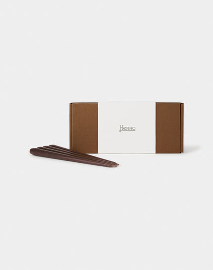 HERNO HABITA SET OF 4 LONG CANDLES Coffee
