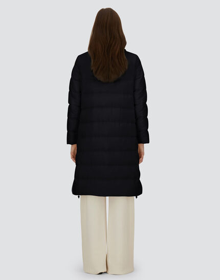 LONG JACKET IN CASHMERE, SILK AND SATIN Black