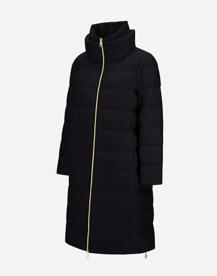 LONG JACKET IN CASHMERE, SILK AND SATIN Black