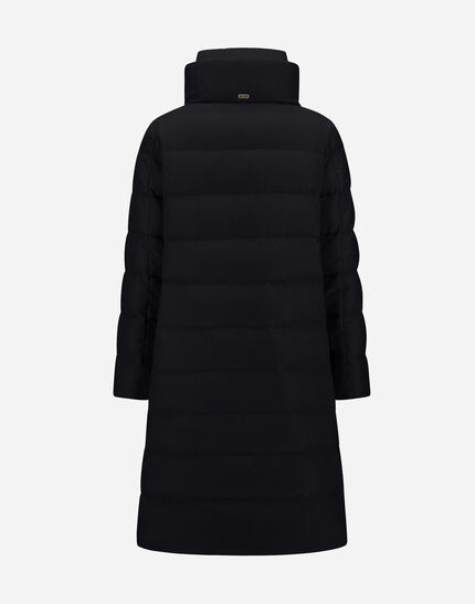 LONG JACKET IN CASHMERE, SILK AND SATIN Black