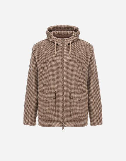 RESORT FIELD JACKET IN HOUNDSTOOTH CASHMERE Dove Grey