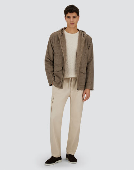 RESORT FIELD JACKET IN HOUNDSTOOTH CASHMERE Dove Grey