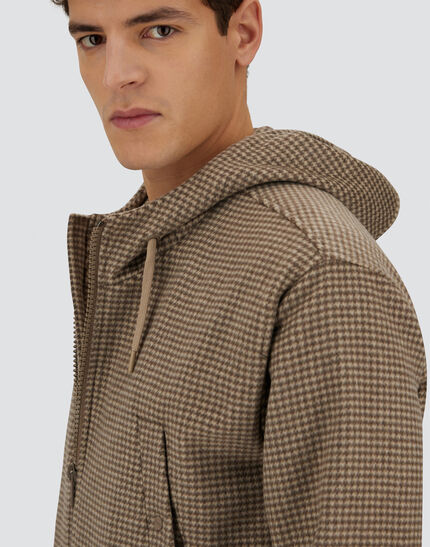 RESORT FIELD JACKET IN HOUNDSTOOTH CASHMERE Dove Grey