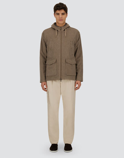 RESORT FIELD JACKET IN HOUNDSTOOTH CASHMERE Dove Grey