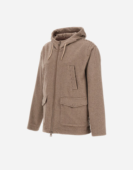 RESORT FIELD JACKET IN HOUNDSTOOTH CASHMERE Dove Grey