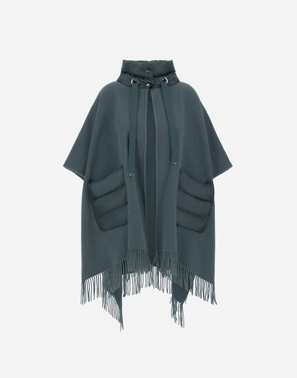 RESORT PONCHO IN WARMY & NYLON ULTRALIGHT Midnight Teal