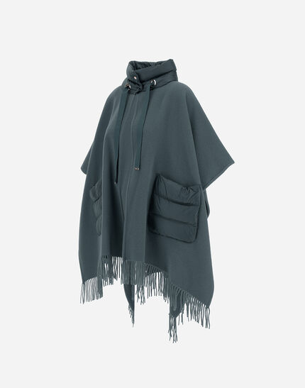 RESORT PONCHO IN WARMY & NYLON ULTRALIGHT Midnight Teal