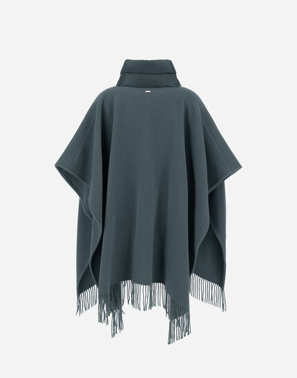 RESORT PONCHO IN WARMY & NYLON ULTRALIGHT Midnight Teal