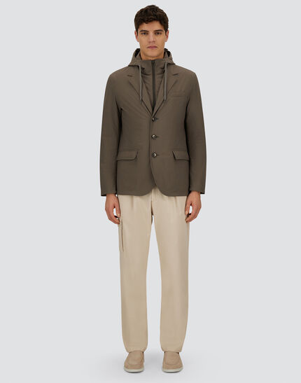RESORT BLAZER IN NYLON COMFORT STRETCH Dark Taupe 4 RESORT BLAZER IN NYLON COMFORT STRETCH Dark Taupe