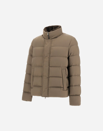 BOMBER JACKET IN ARENDELLE AND FAUX FUR Dark Taupe