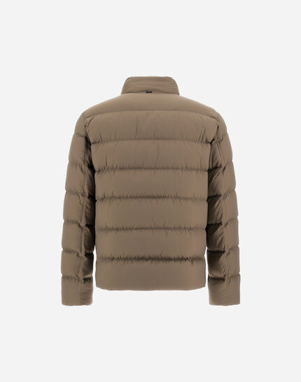 BOMBER JACKET IN ARENDELLE AND FAUX FUR Dark Taupe 3 BOMBER JACKET IN ARENDELLE AND FAUX FUR Dark Taupe