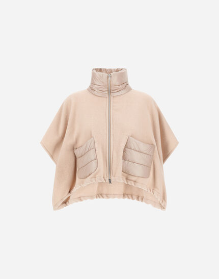 RESORT SHORT PONCHO IN WARMY CASHMERE WOOL & NYLON ULTRALIGHT Chantilly 1 RESORT SHORT PONCHO IN WARMY CASHMERE WOOL & NYLON ULTRALIGHT Chantilly