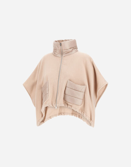 RESORT SHORT PONCHO IN WARMY CASHMERE WOOL & NYLON ULTRALIGHT Chantilly 2 RESORT SHORT PONCHO IN WARMY CASHMERE WOOL & NYLON ULTRALIGHT Chantilly