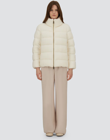 JACKET IN SHINY KNIT EFFECT White