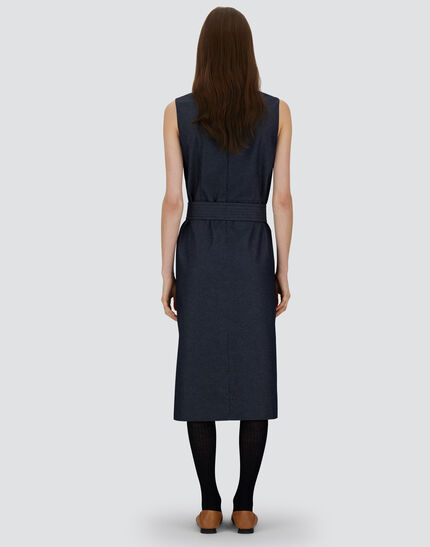 DENIM-EFFECT COTTON DRESS Navy Blue 5 DENIM-EFFECT COTTON DRESS Navy Blue