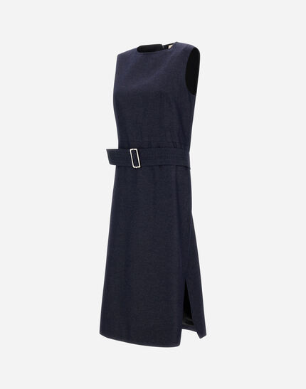 DENIM-EFFECT COTTON DRESS Navy Blue 6 DENIM-EFFECT COTTON DRESS Navy Blue