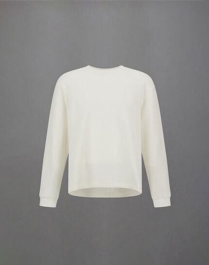 LAMINAR SWEATSHIRT IN WAFFLE JERSEY White/Silver