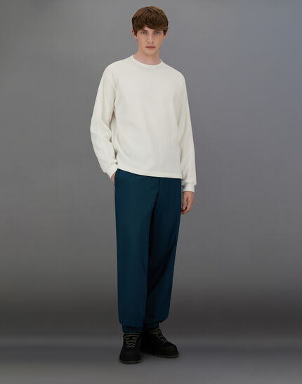 LAMINAR SWEATSHIRT IN WAFFLE JERSEY White/Silver