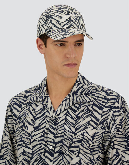 RESORT BASEBALL CAP IN NYLON SEASONAL PRINT AND TRAVEL NYLON PONENTE Teal/White 2 RESORT BASEBALL CAP IN NYLON SEASONAL PRINT AND TRAVEL NYLON PONENTE Teal/White