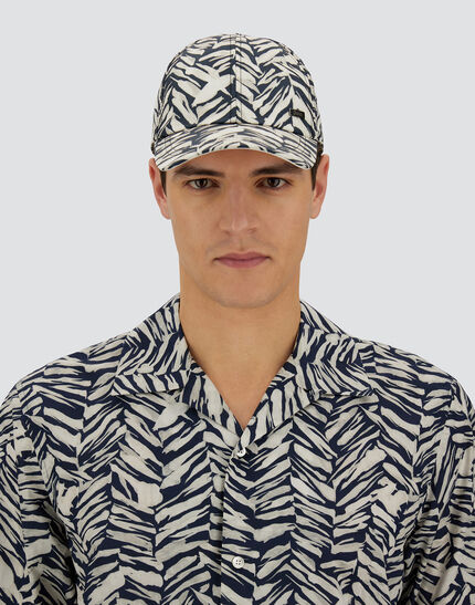 RESORT BASEBALL CAP IN NYLON SEASONAL PRINT AND TRAVEL NYLON PONENTE Teal/White 5 RESORT BASEBALL CAP IN NYLON SEASONAL PRINT AND TRAVEL NYLON PONENTE Teal/White