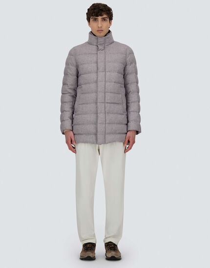 CARCOAT IN CASHMERE, SILK AND MONOGRAM Grey 4 CARCOAT IN CASHMERE, SILK AND MONOGRAM Grey