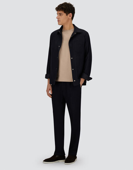 RESORT TROUSERS IN CASHMERE SILK Navy Blue