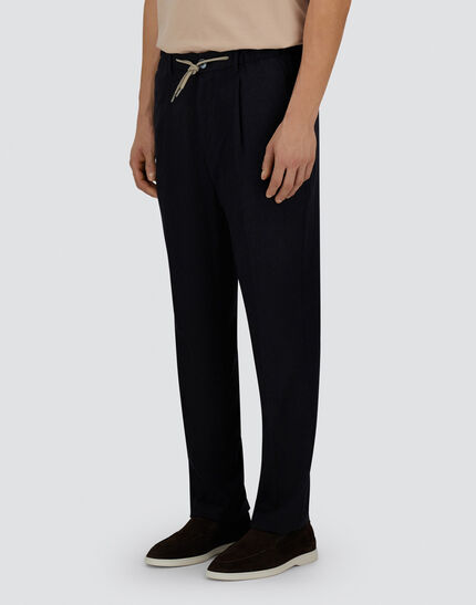 RESORT TROUSERS IN CASHMERE SILK Navy Blue