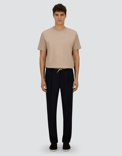 RESORT TROUSERS IN CASHMERE SILK Navy Blue