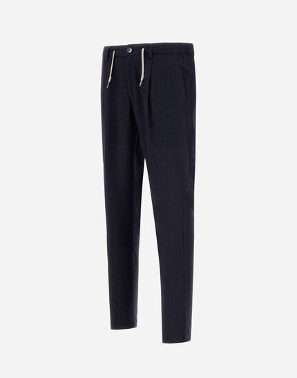 RESORT TROUSERS IN CASHMERE SILK Navy Blue