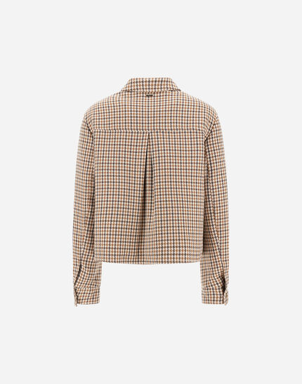 SHACKET IN HOUNDSTOOTH WOOL AND COTTON Camel/Cream