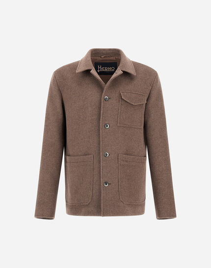 FIELD JACKET IN SOFT RECYCLED WOOL Dark Taupe 1 FIELD JACKET IN SOFT RECYCLED WOOL Dark Taupe