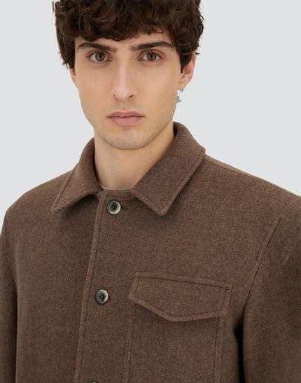 FIELD JACKET IN SOFT RECYCLED WOOL Dark Taupe 3 FIELD JACKET IN SOFT RECYCLED WOOL Dark Taupe