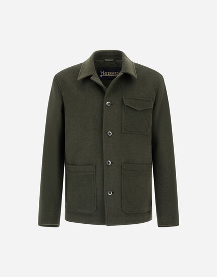 FIELD JACKET IN SOFT RECYCLED WOOL Military