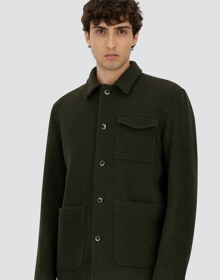 FIELD JACKET IN SOFT RECYCLED WOOL Military