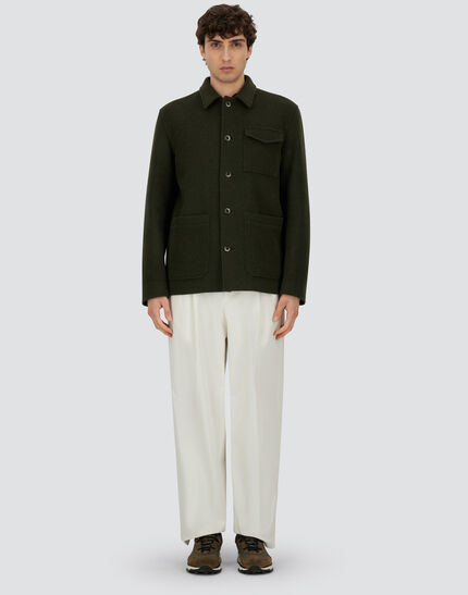 FIELD JACKET IN SOFT RECYCLED WOOL Military