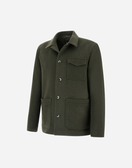 FIELD JACKET IN SOFT RECYCLED WOOL Military