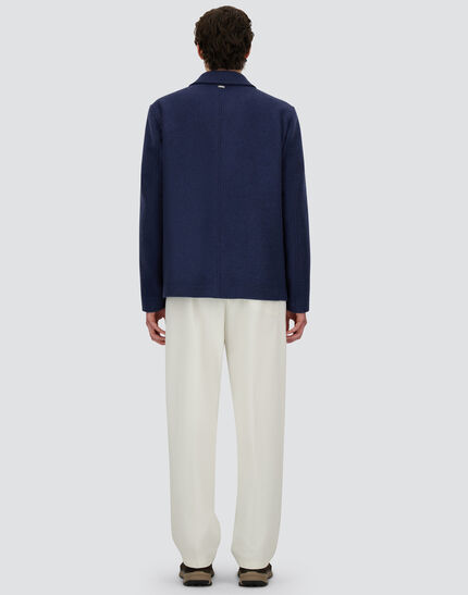 FIELD JACKET IN SOFT RECYCLED WOOL Navy Blue