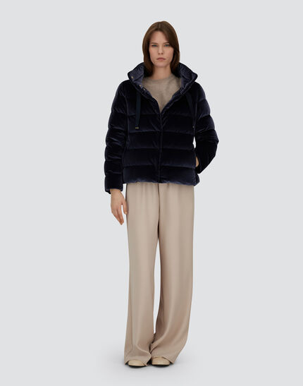 JACKET IN SMOOTH VELVET Navy Blue