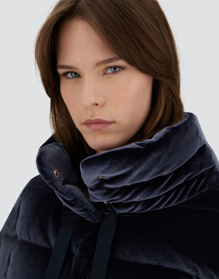 JACKET IN SMOOTH VELVET Navy Blue