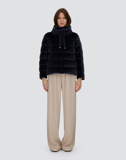 JACKET IN SMOOTH VELVET Navy Blue