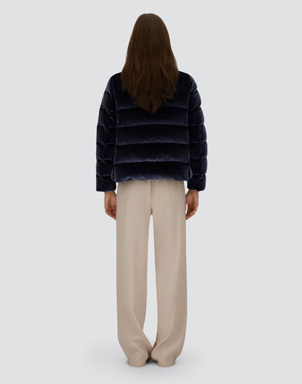JACKET IN SMOOTH VELVET Navy Blue