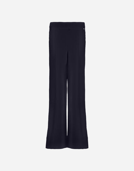 TROUSERS IN RIBBED & BRAIDED MERINO WOOL Dark Blue 1 TROUSERS IN RIBBED & BRAIDED MERINO WOOL Dark Blue