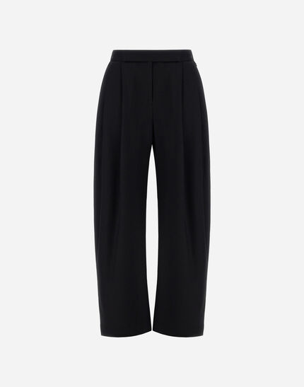 PALAZZO TROUSERS IN FLUID WOOL Black