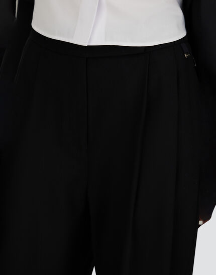 PALAZZO TROUSERS IN FLUID WOOL Black