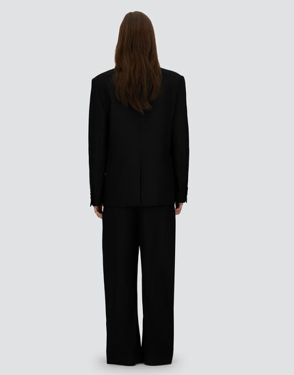 PALAZZO TROUSERS IN FLUID WOOL Black