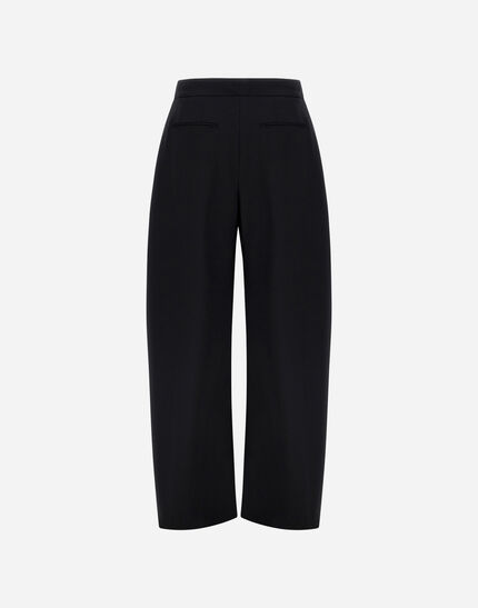 PALAZZO TROUSERS IN FLUID WOOL Black