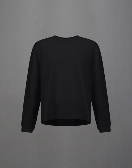 LAMINAR SWEATSHIRT IN WAFFLE JERSEY Black