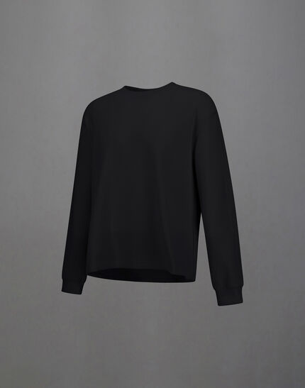 LAMINAR SWEATSHIRT IN WAFFLE JERSEY Black
